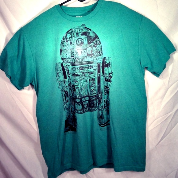 Star Wars R2D2 Green Men's T-Shirt 2XL - Picture 1 of 4